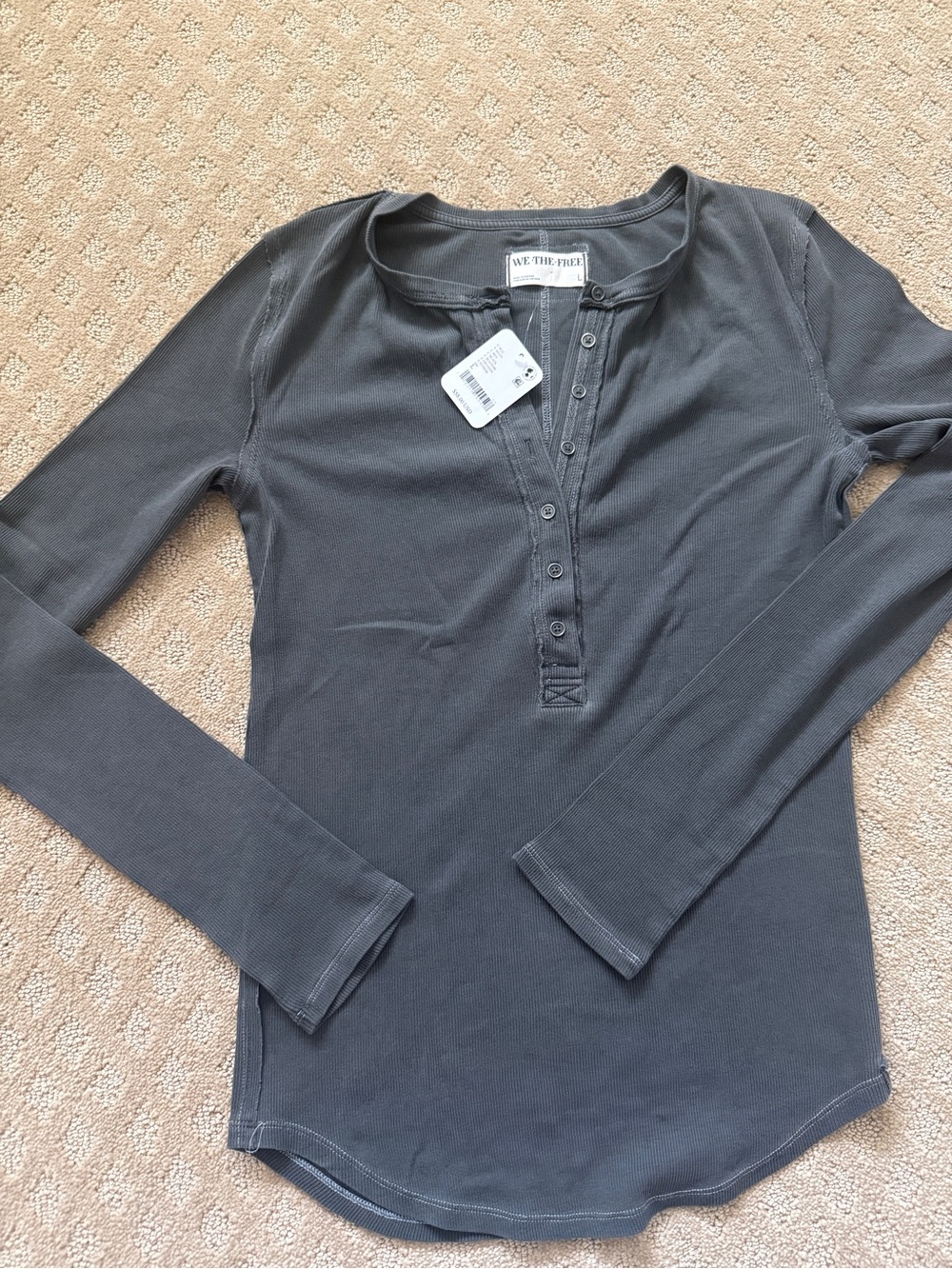 Free People We The Free Thermal Long Sleeve Slub Shirt